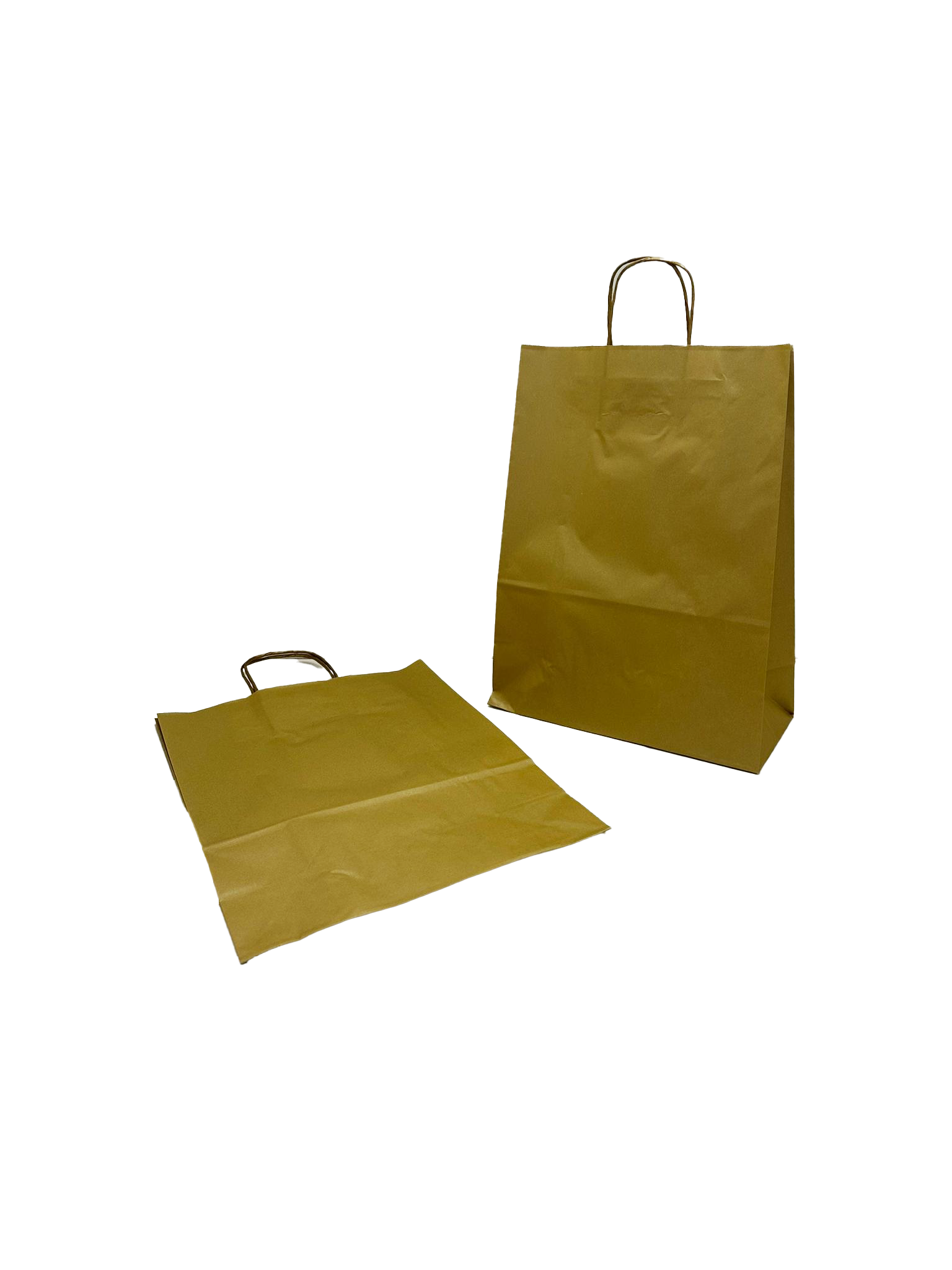 Draagtassen Papier Goud 26+12x35cm Kraft Papier 90 grams (50 stuks) [PAM2635GO]