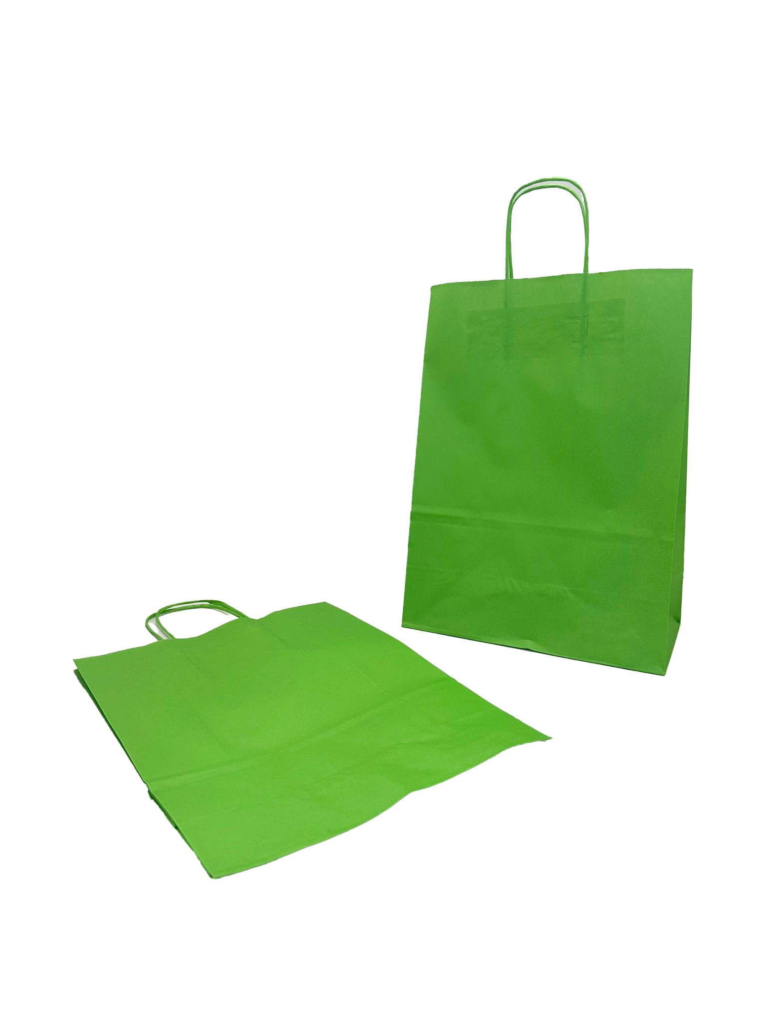 Draagtassen Papier Groen 26+12x35cm Kraft Papier 90 grams (50 stuks) [PAM2635GR]