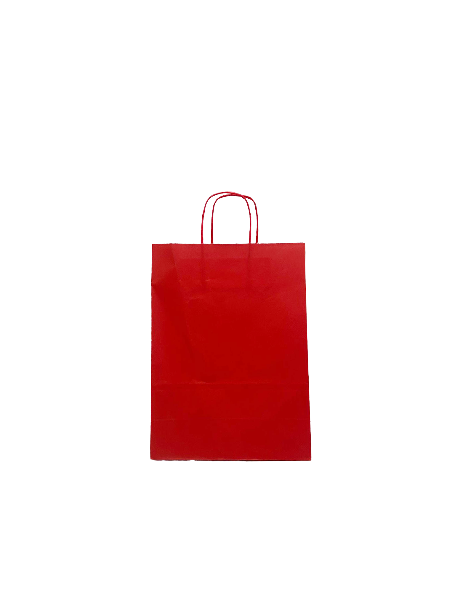 Draagtassen Papier Rood 26+12x35cm Kraft Papier 90 grams (50 stuks) [PAM2635R]