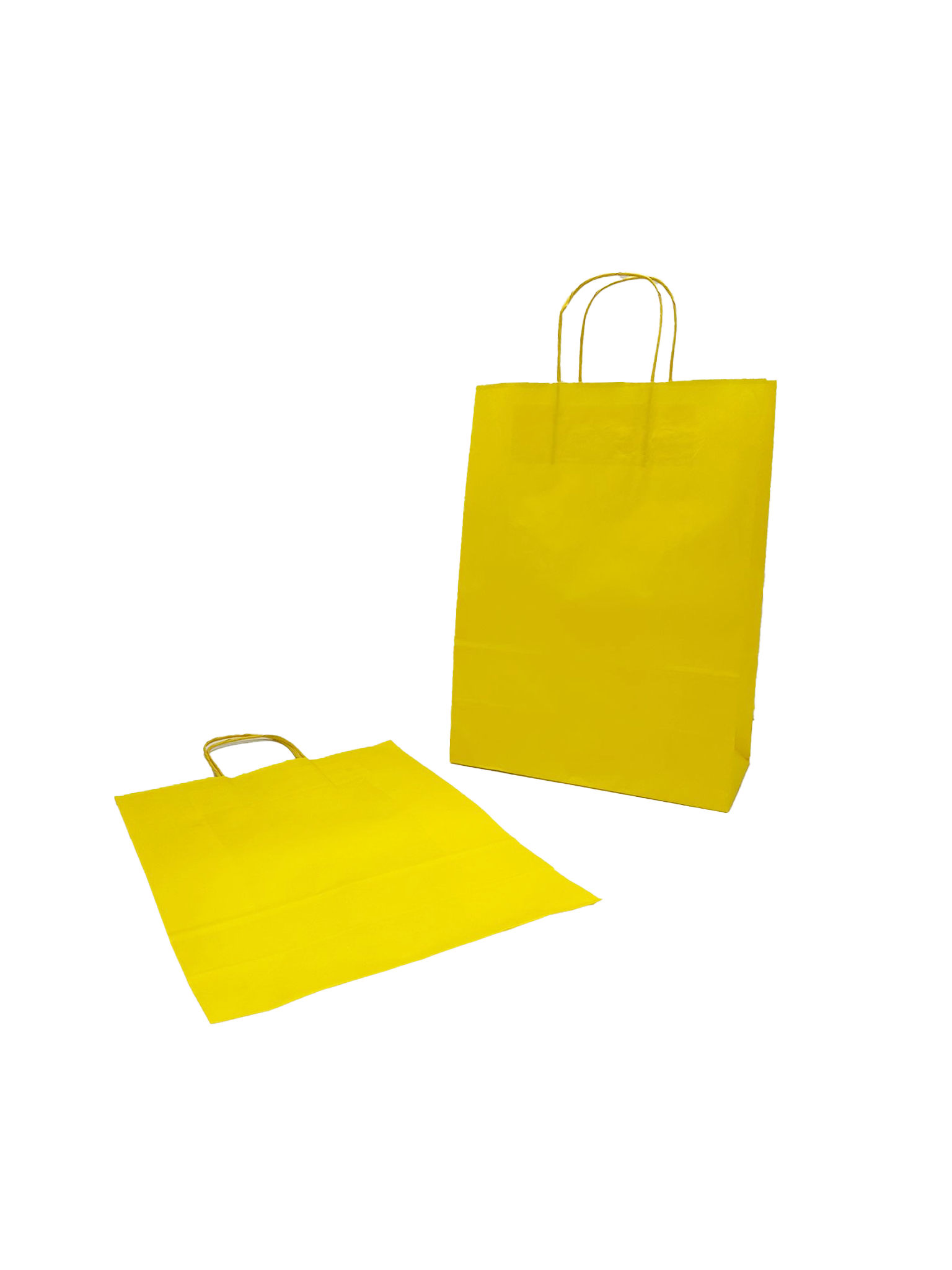 Draagtassen Papier Geel 26+12x35cm Kraft Papier 90 grams (50 stuks) [PAM2635Y]