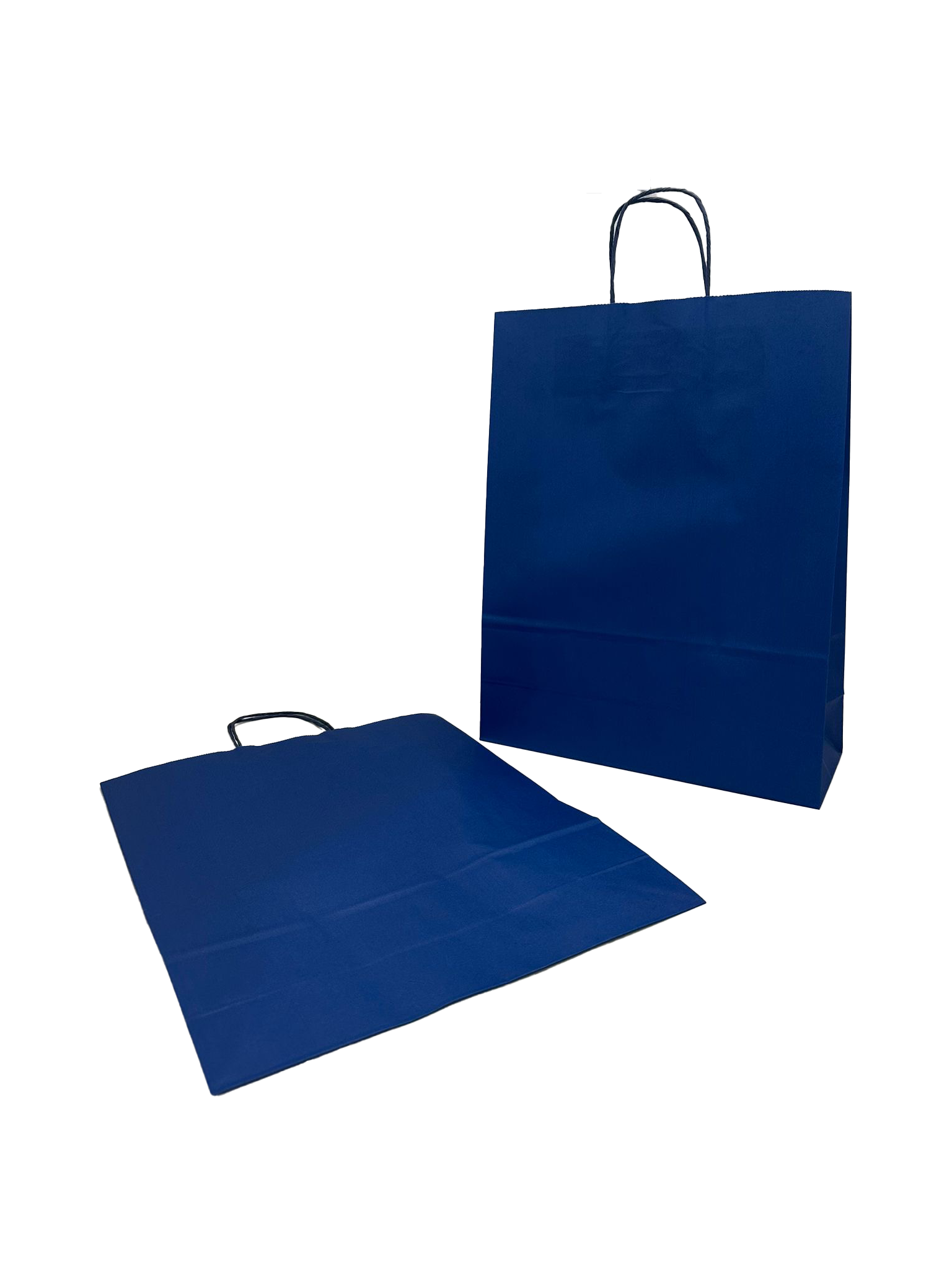 Draagtassen Papier Donkerblauw 32+12x41cm Kraft Papier 100 grams (50 stuks) [PAM3241DKBL]