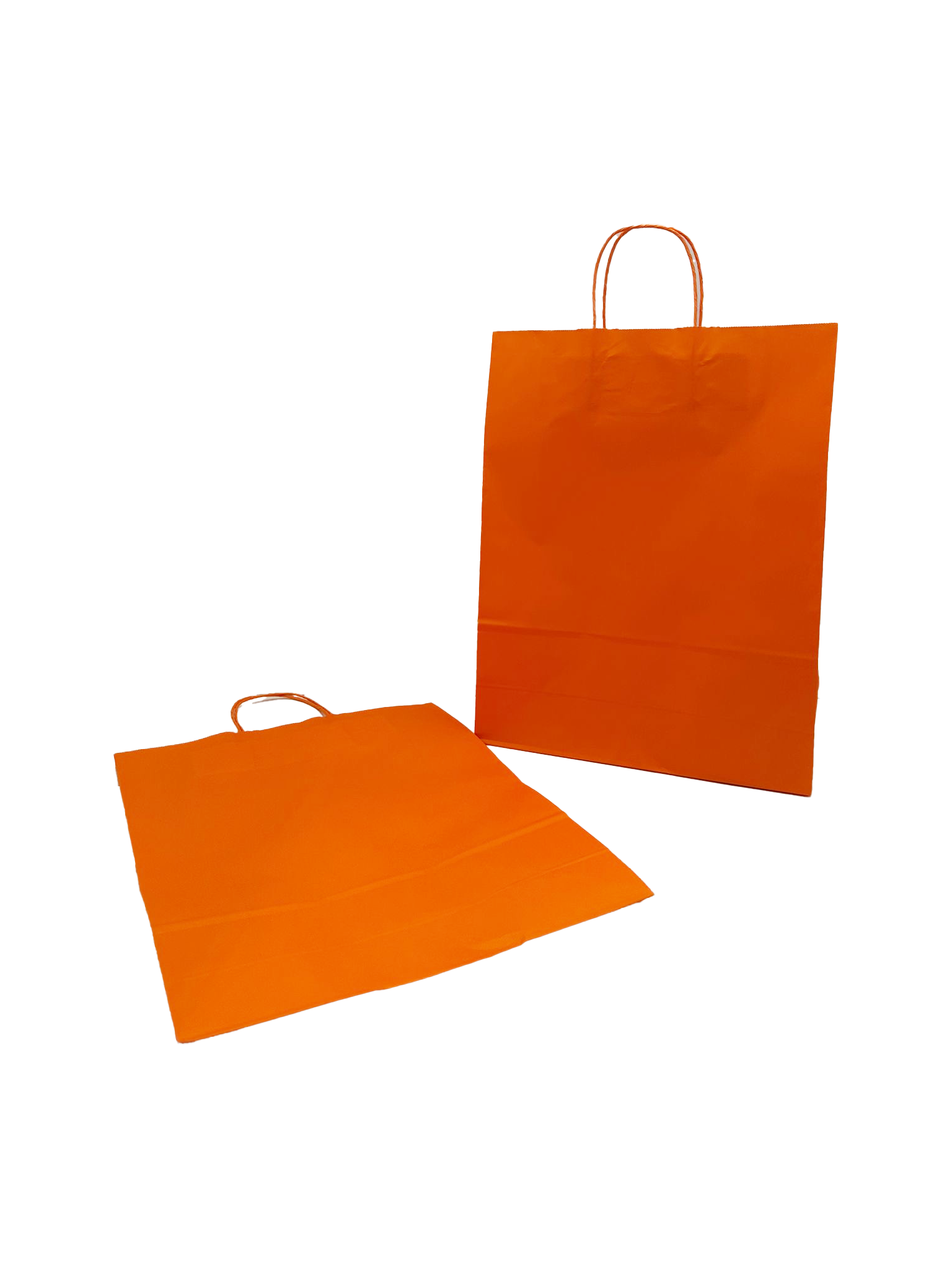 Draagtassen Papier Oranje 32+12x41cm Kraft Papier 100 grams (50 stuks) [PAM3241OR]