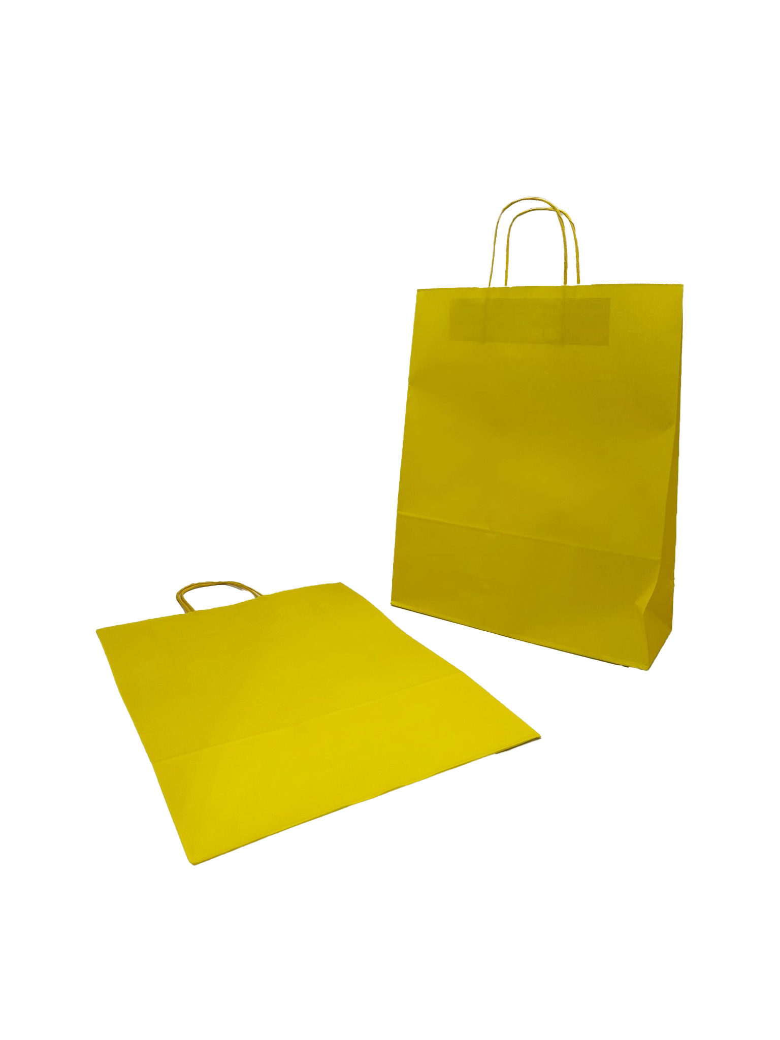 Draagtassen Papier Geel 32+12x41cm Kraft Papier 100 grams (50 stuks) [PAM3241Y]