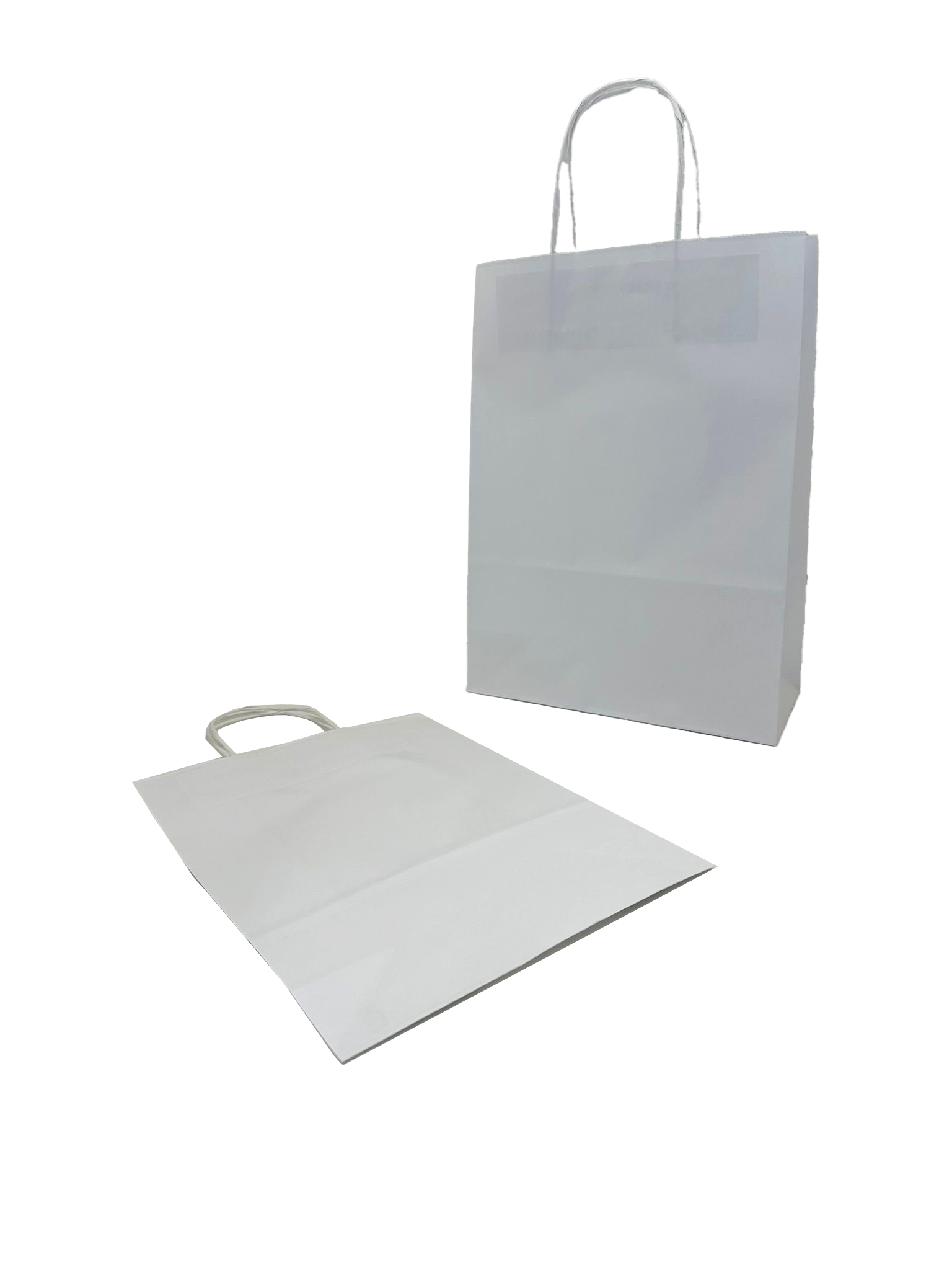 Draagtassen Papier Wit 22x10x31cm Kraft 90 g/gm met gedraaid handvat (50 stuks) [PAMW2231]