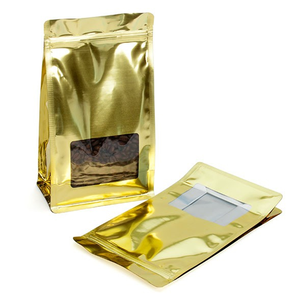 Stazakken Goud met Venster 12,7x7,6x20,3cm (100 stuks) [SQMS7SG]