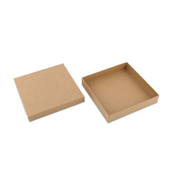 Kraft geschenkdozen met deksel 17,7x17,7x3,2 cm Bruin (40 stuks) [FP-VPL006]