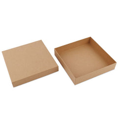 Kraft geschenkdozen met deksel 20,7x20,7x4,3 cm Bruin (20 stuks) [FP-VPL007]