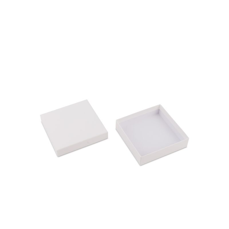 Kraft geschenkdozen met deksel 12x12x3 cm Wit (40 stuks) [FP-VPL008]