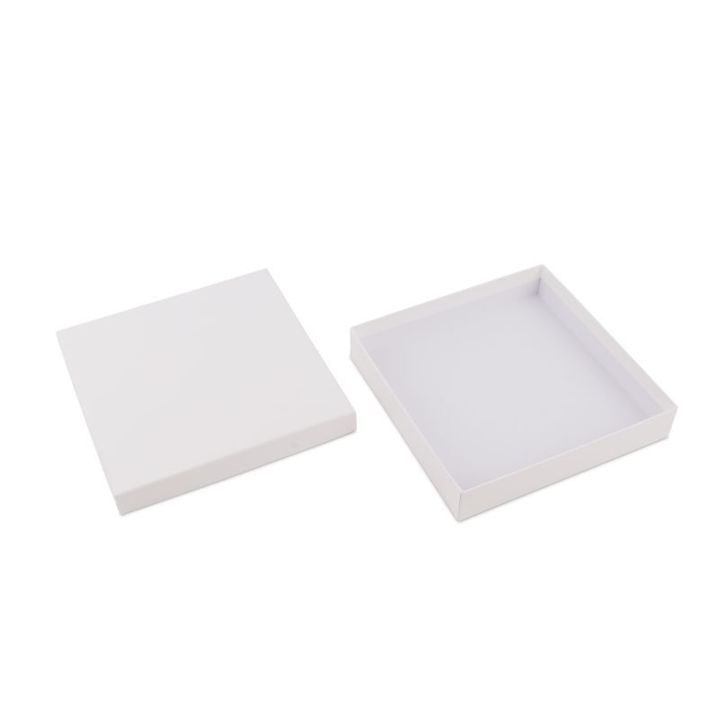 Kraft geschenkdozen met deksel 17,7x17,7x3,2 cm Wit (40 stuks) [FP-VPL009]