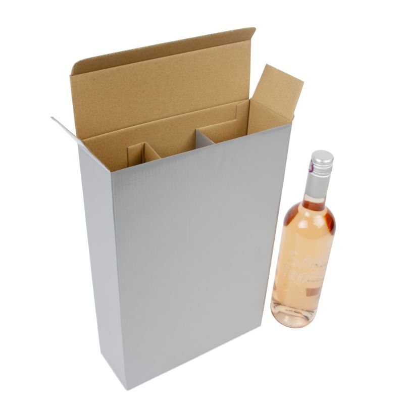 Kartonnen wijnflesdozen 24x8x36 cm Zilver (30 stuks) [FP-VWL006]