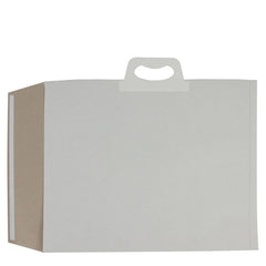 Gerecyclede papieren verzendtas met klepsluiting 41x46,5+2x4 cm Wit (100 stuks) [FP-VZP018]