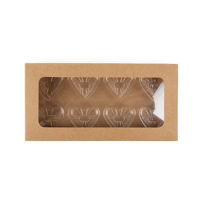 Kraft Artisan Candy Box Set, Heart Insert 7x2.1x13.8 cm