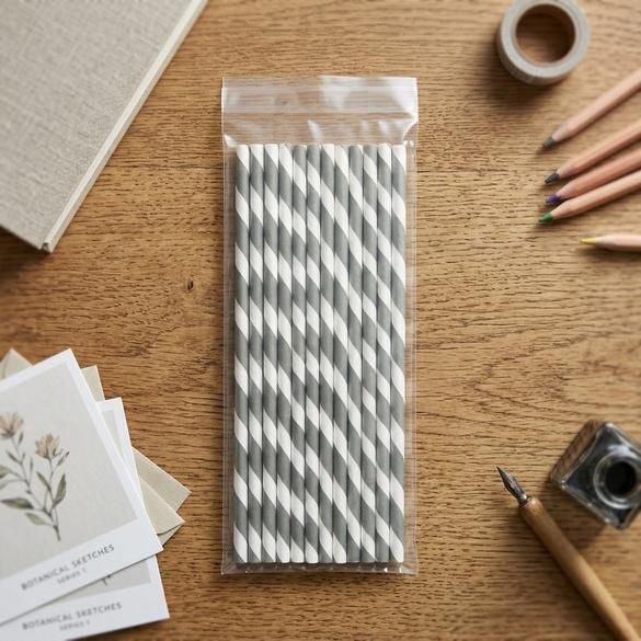 Plastic Zakken 8,1x22,7cm Transparant en Hersluitbaar (100 stuks) [B38]