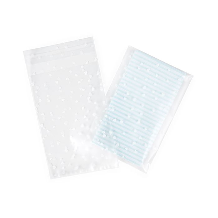 Frosted Plastic Zakken 10,2x15,2 cm Hearts Plakstrip (100 Stuks) [B46FH]