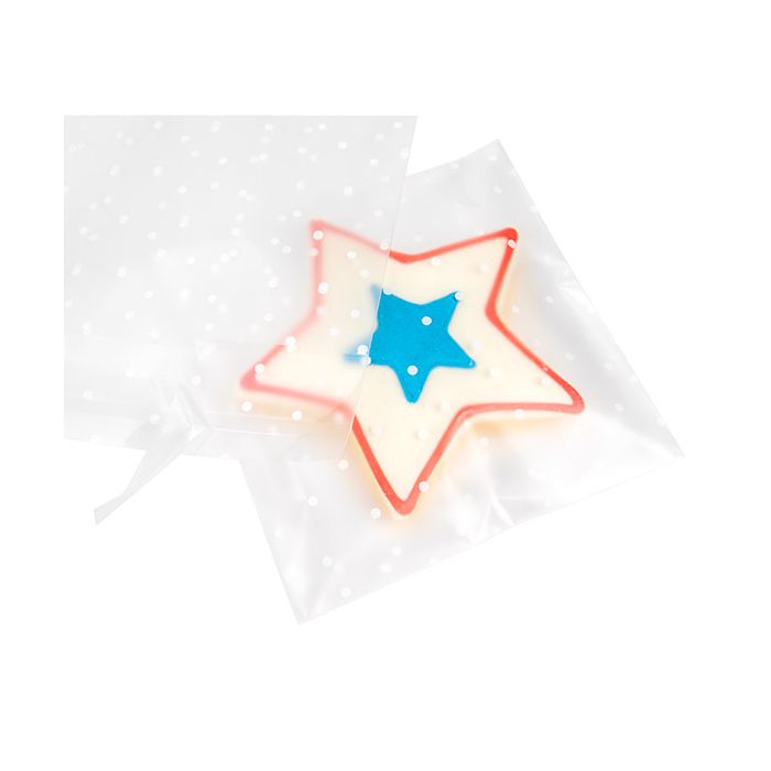 Frosted Plastic Zakken 12,7x12,7 cm Met Stippen en Plakstrip (100 Stuks) [B55FD]