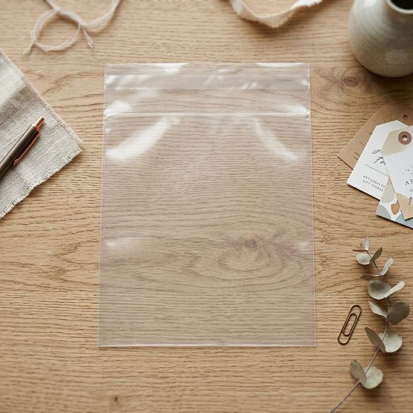 Plastic Zakken 24x33,5cm Transparant en Hersluitbaar (100 stuks) [B913]