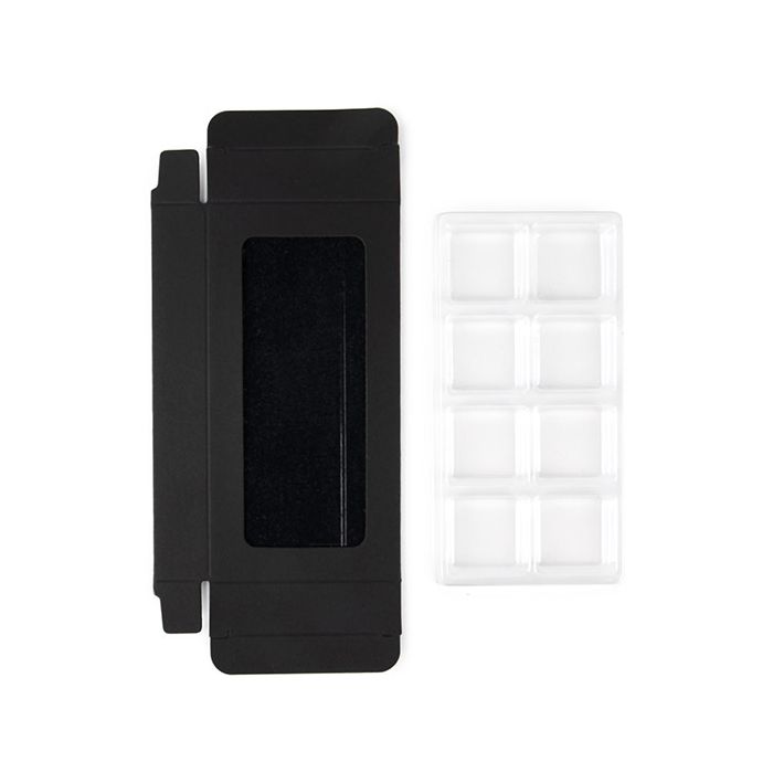 Kraft Dozen Zwart Voor Handgemaakt Snoep, Vierkante insert 7x2.1x13.8cm (25 stuks) [CNDY272B]