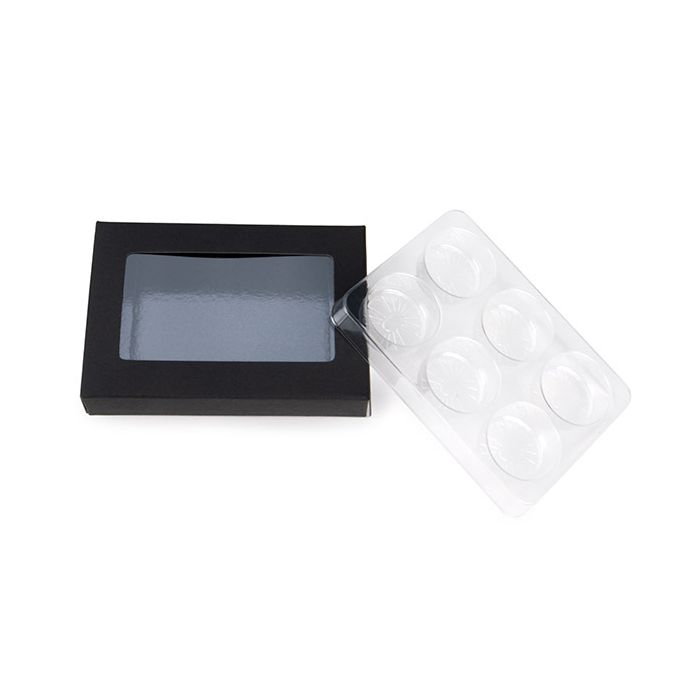 Kraft Dozen Zwart Voor Handgemaakt Snoep, Ronde insert 7x2.1x10.3cm (25 stuks) [CNDYR274B]