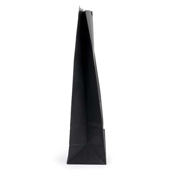 Blokbodemzakken Zwart met Tin-Tie Sluiting en Venster 15,2x7x26,7cm (100 stuks) [TTW3B]