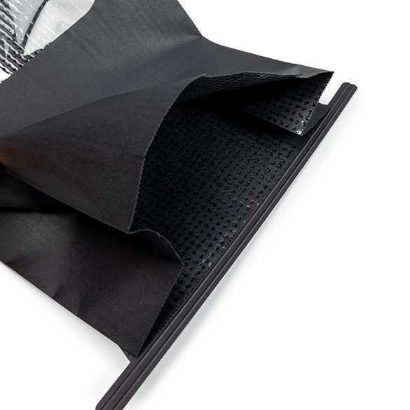 Blokbodemzakken Zwart met Tin-Tie Sluiting en Venster 15,2x7x26,7cm (100 stuks) [TTW3B]