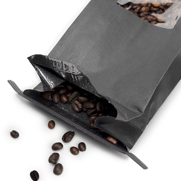 Blokbodemzakken Zwart met Tin-Tie Sluiting en Venster 10,8x6,4x26,7cm (100 stuks) [TTW2B]