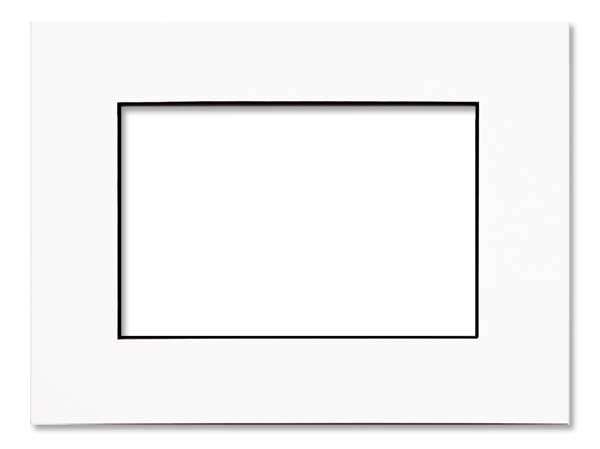 Passepartout Wit/Zwart Kern 32,1x47,3cm Venster - Buitenmaat 45,7x61cm (10 stuks) [MS20206]