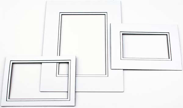 Passepartout Dubbeldik Wit/Zwart 40,6x50,8cm met 19x29cm Venster (10 stuks) [MD20198]