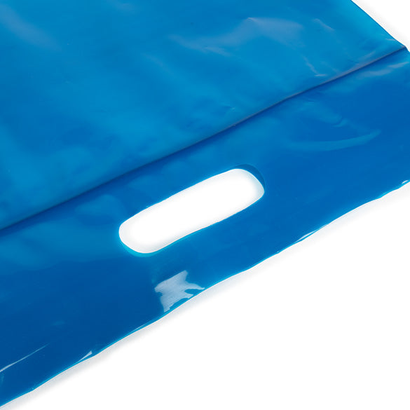 Draagtassen Plastic Blauw 22,9x8,2x18,4cm 75 Micron (100 stuks) [ZH13BL5]