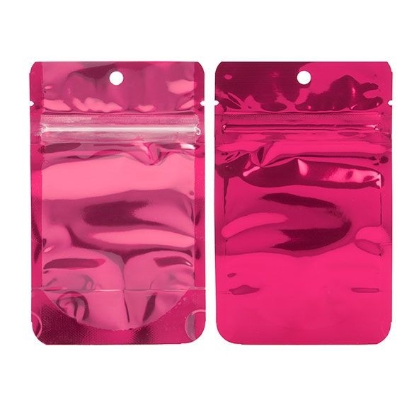 Stazakken Transparant/Fuchsia 7,9x5,1x13cm | 28 gram (100 stuks) [ZBGB1FS]