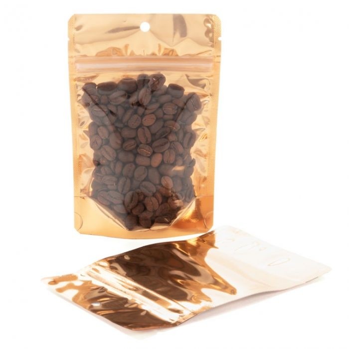 Stand Up Pouches Transparent/Orange 10.2x6x15.2cm | 57 grams