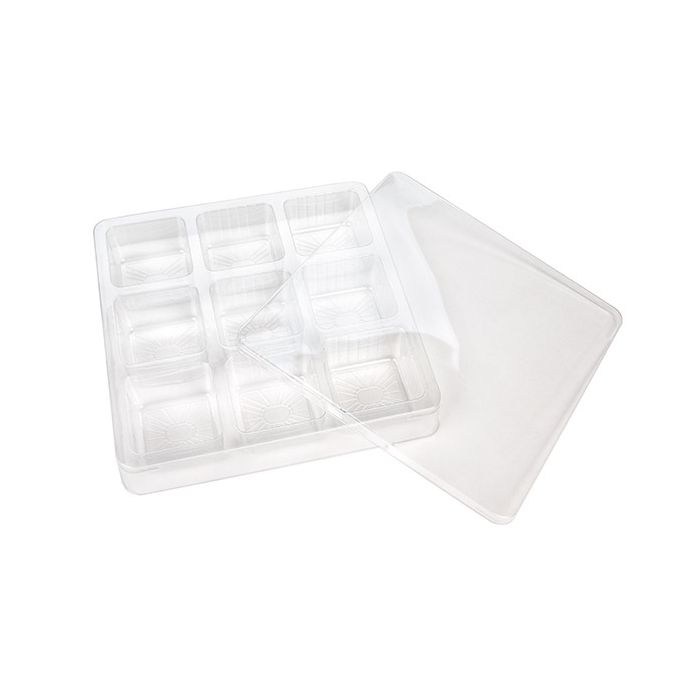 Plastic doosje met 9 vakjes 15,1x2,5x15,1cm (25 Stuks) [CTBS33]