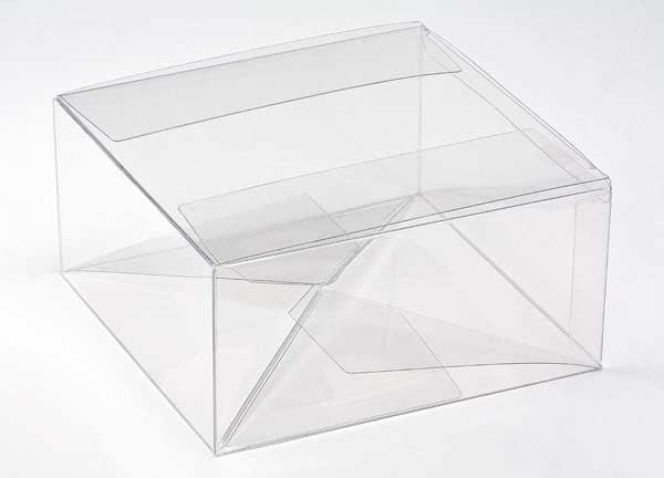 Plastic Doosjes 15,9x15,9x7,6cm Kristalhelder met Autolock Bodem (25 stuks) [PLB173]