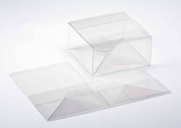 Plastic Doosjes 15,9x15,9x7,6cm Kristalhelder met Autolock Bodem (25 stuks) [PLB173]