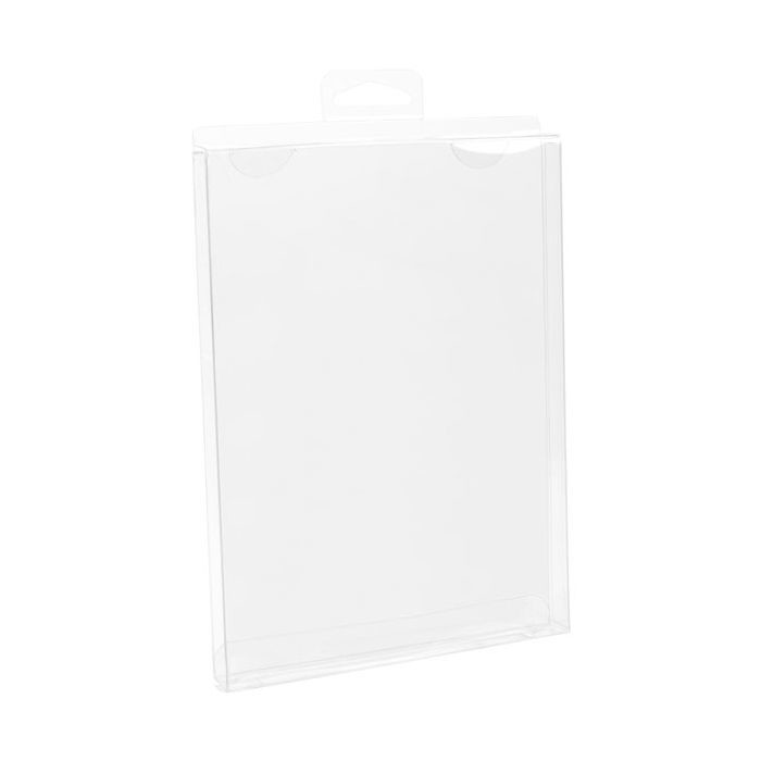 Plastic Doosjes 13,7x1,6x18,8cm Kristalhelder met Hanger in het midden (25 stuks) [CHFB1]