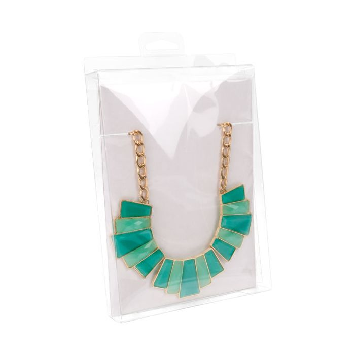 Plastic Doosjes 13,7x2,5x18,7cm Kristalhelder met Hanger in het midden (25 stuks) [CHFB15]