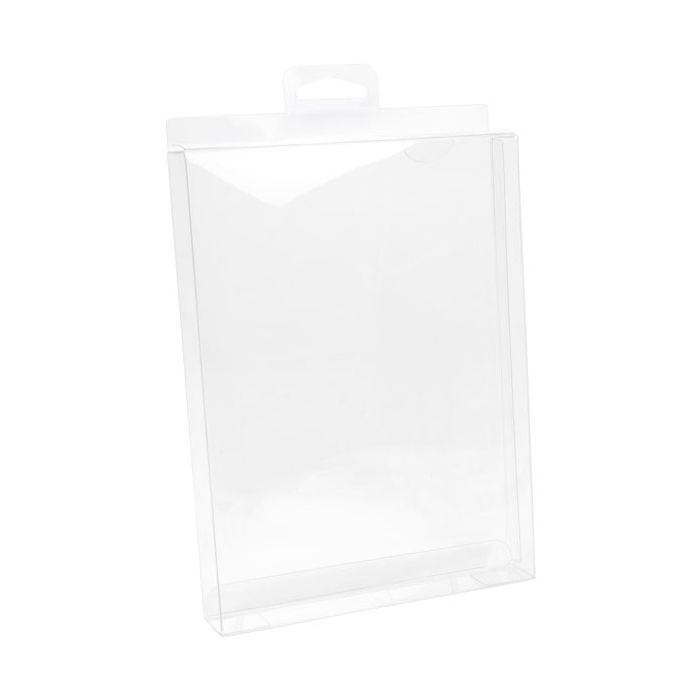 Plastic Doosjes 13,7x2,5x18,7cm Kristalhelder met Hanger in het midden (25 stuks) [CHFB15]