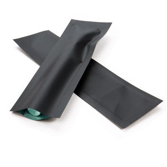 Plastic Zakken Mat Zwart 3,8x12,7cm Sealbaar permanente Sluiting (100 stuks) [CRB5B]