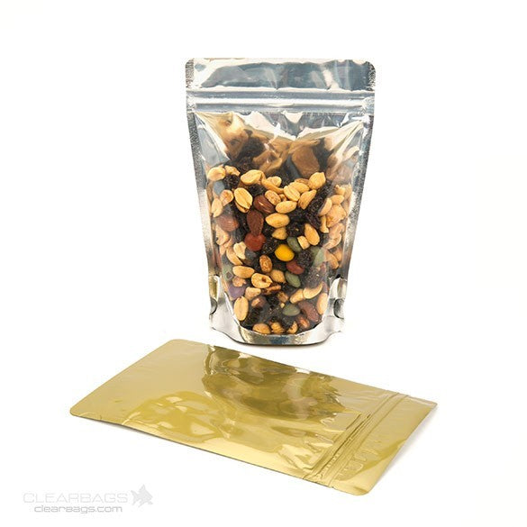 Stazakken Transparant/Goud 11,9x7,6x18,4cm | 114 gram (100 stuks) [ZBGG46]
