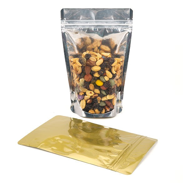 Stazakken Transparant/Goud 11,9x7,6x18,4cm | 114 gram (100 stuks) [ZBGG46]