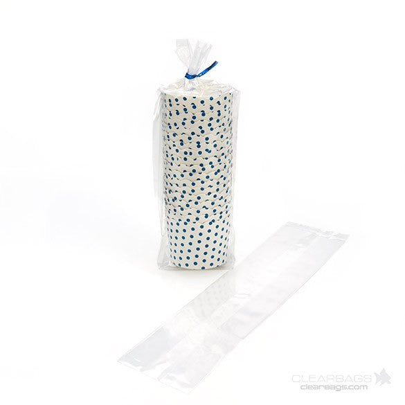 Plastic Zakken 6,4x5,1x24,8cm met zijvouw (100 stuks) [GB22]