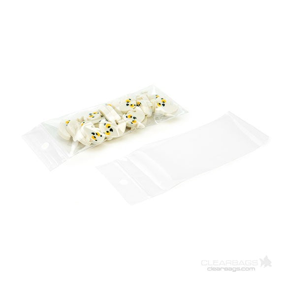 Gripzakken met Ophanggat 4,5x10cm Kristalhelder PP 50 Micron (100 stuks) [ZR13Q4]