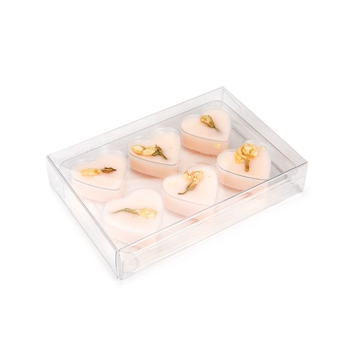 Clear Artisan Candy Box Set, Heart Insert 7x2.1x10.3 cm (25 pieces) [CNDYH274]