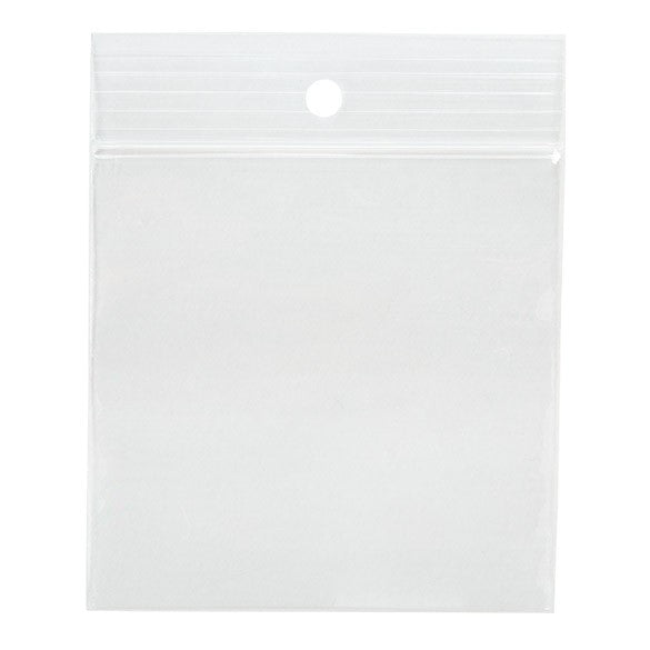 Gripzakken met Ophanggat 7,5x7,5cm Kristalhelder PP 75 Micron (100 stuks) [Z3R33]
