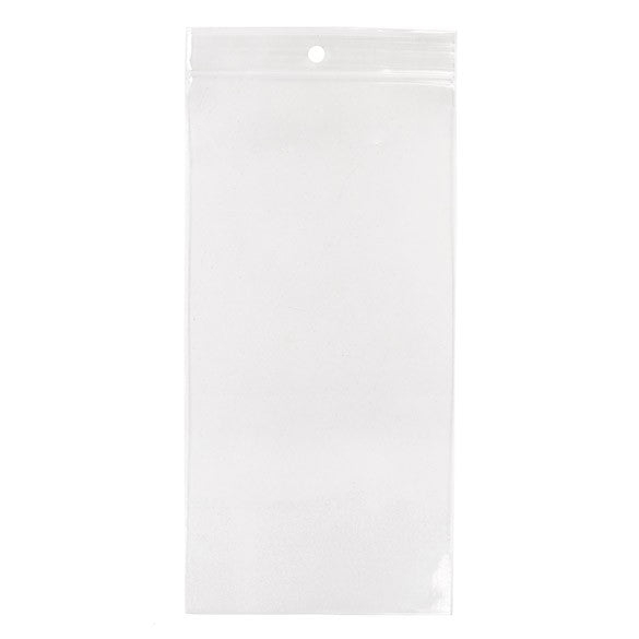 Gripzakken met Ophanggat 10x20,5cm Kristalhelder PP 100 Micron (100 stuks) [Z4R48]