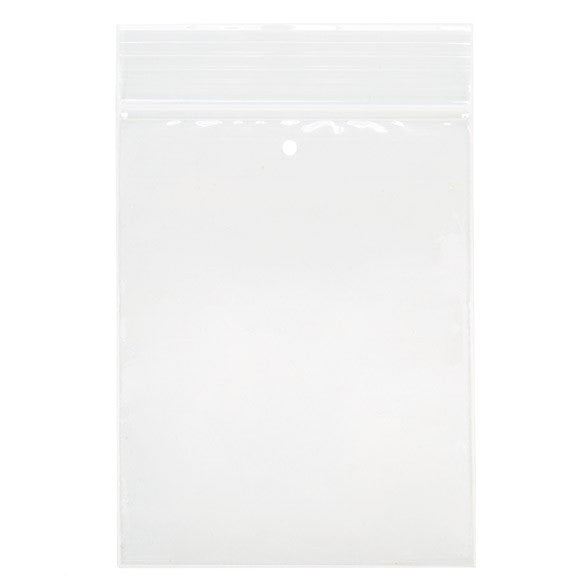 Gripzakken met Ophanggat en Luchtgat 7,5x10cm Kristalhelder PP 50 Micron (100 stuks) [ZR34V]