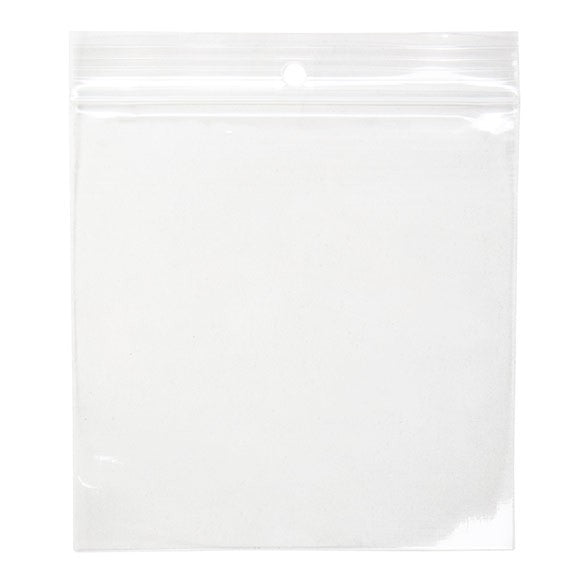 Gripzakken met Ophanggat 10x10cm Kristalhelder PP 50 Micron (100 stuks) [ZR44]