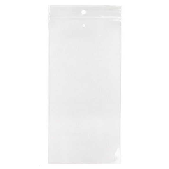 Gripzakken met Ophanggat en Luchtgat 10x20,5cm Kristalhelder PP 50 Micron (100 stuks) [ZR48V]