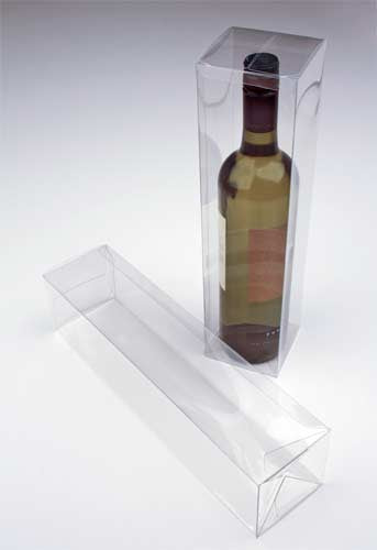 Plastic Doosjes voor Flessen Transparant 8x8x32cm (25 stuks) [PLB176]