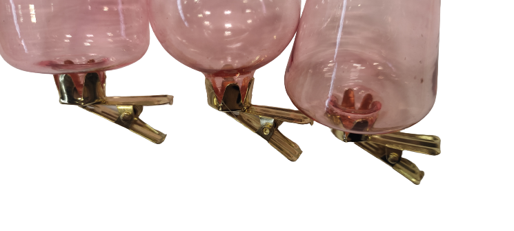 Vaasjes op clip assorti van 3 stuks Roze (1 st.) [IFS-28094]