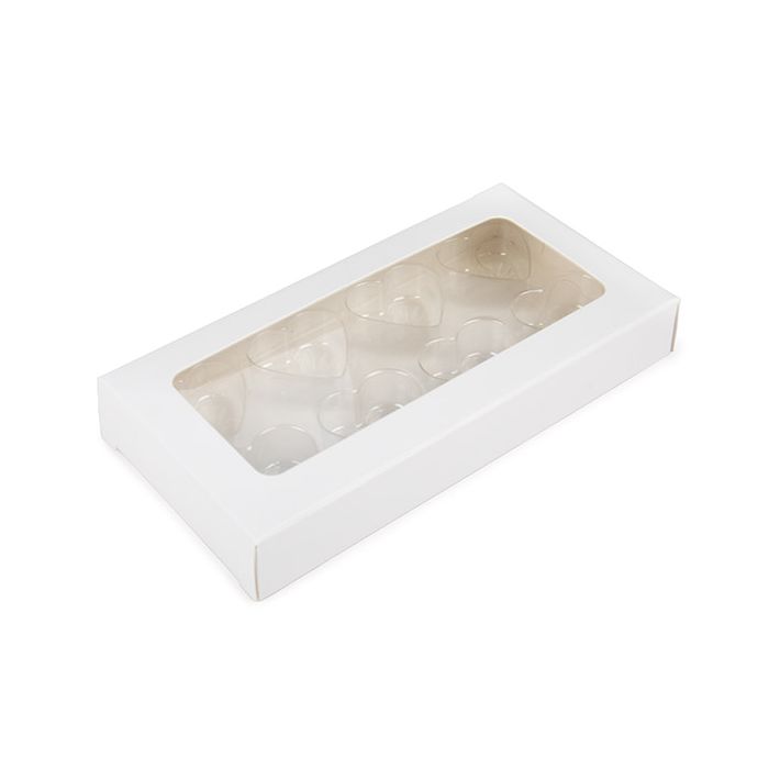 White Kraft Artisan Candy Box Set, Heart Insert 7x2.1x13.8 cm